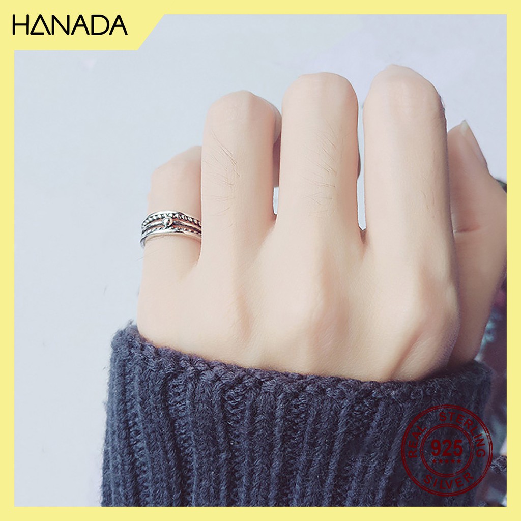 [Mã SKAMLTSM9 giảm 10% đơn 99K] Nhẫn Bạc 925 Hanada R-0-T-0052 Nhẫn Đeo Ngón Út