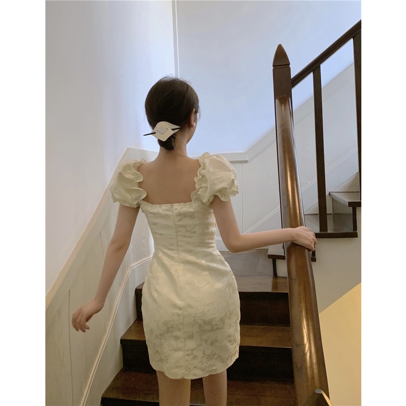 Đầm Trắng Nữ Ngắn Phong Cách Pure Desire Retro 2022 Sexy Hàng Thiết Kế Sườn Xám Sẻ Tà Ôm Body Hai Kiểu Mặc Trễ Vai Loại1 | BigBuy360 - bigbuy360.vn