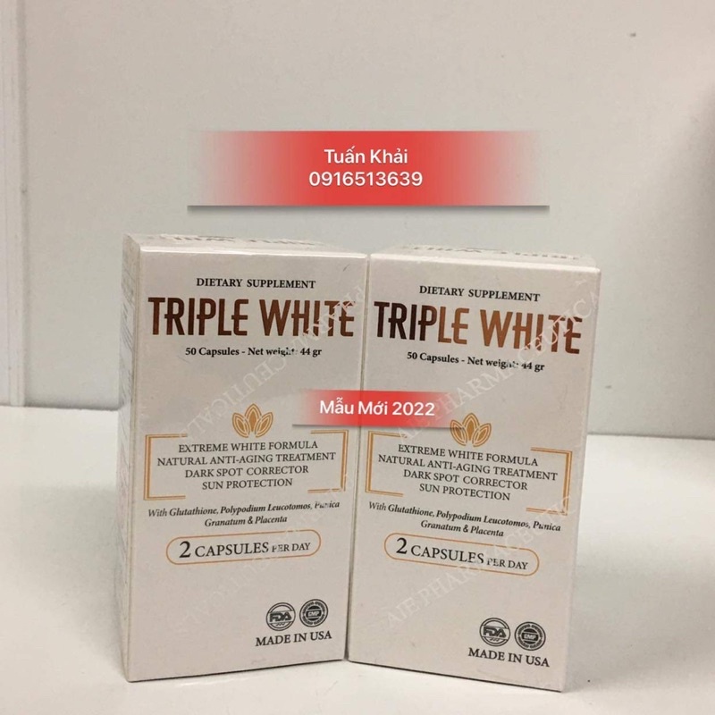 Viên Uống Triple White | Viên Uống Glutathione 1200mg 50 viên