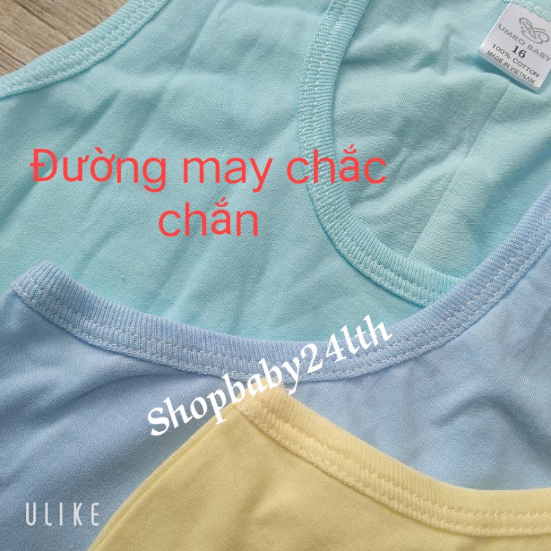 Áo thun 3 lỗ  cotton trắng, màu  mặc nhà cho bé size lớn (từ 40_60kg) hiệu UMRO