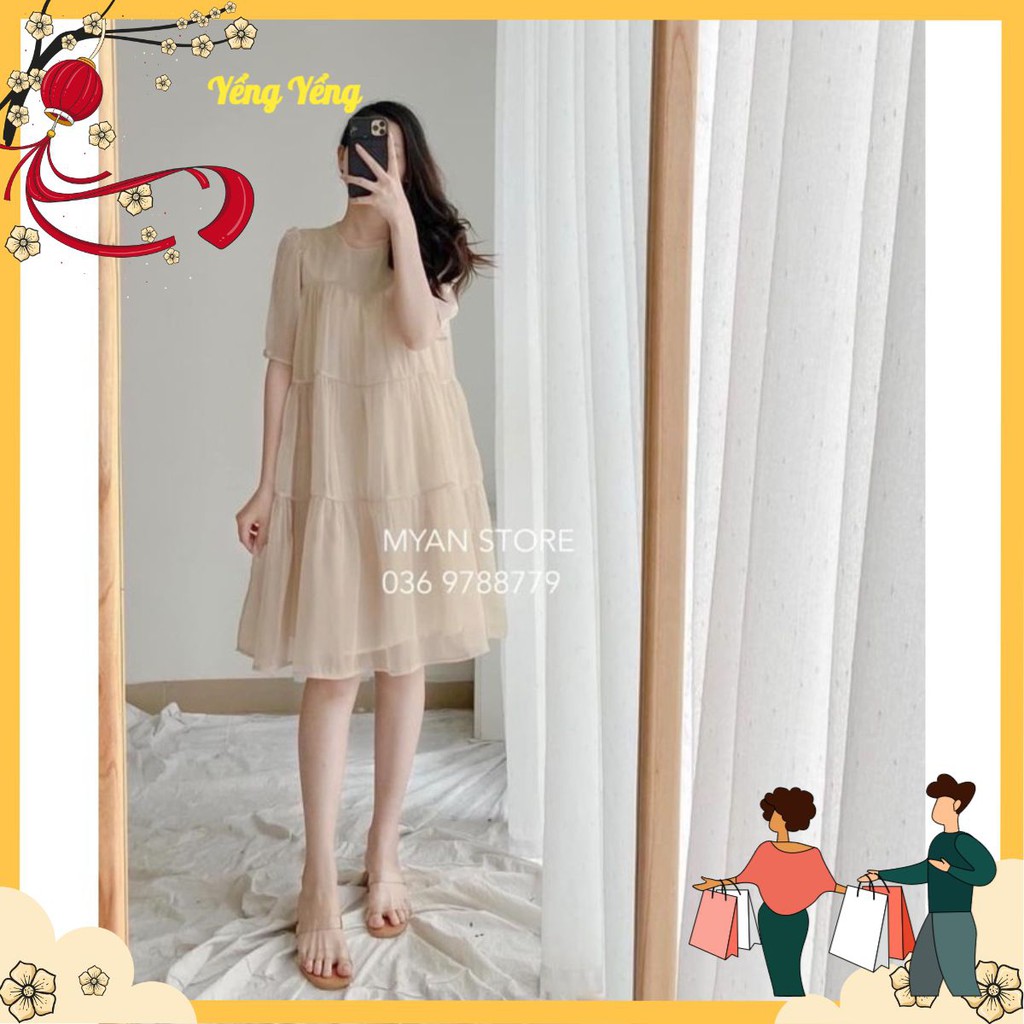 VNU275 - VÁY VOAN BE 3 TẦNG 2 LỚP