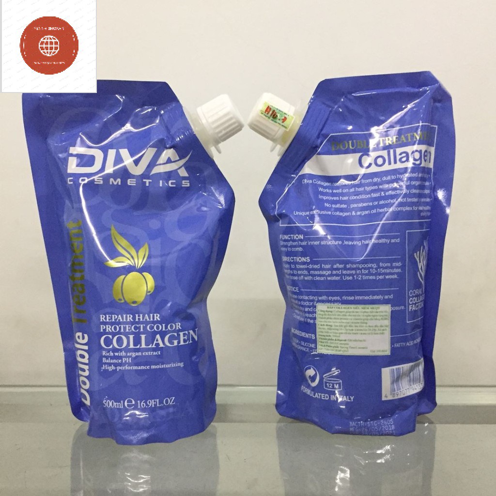 [HÀNG CHUẨN LOẠI 1]DẦU HẤP PHỤC HỒI COLLAGEN DIVA 500ml kem ủ hấp tóc diva