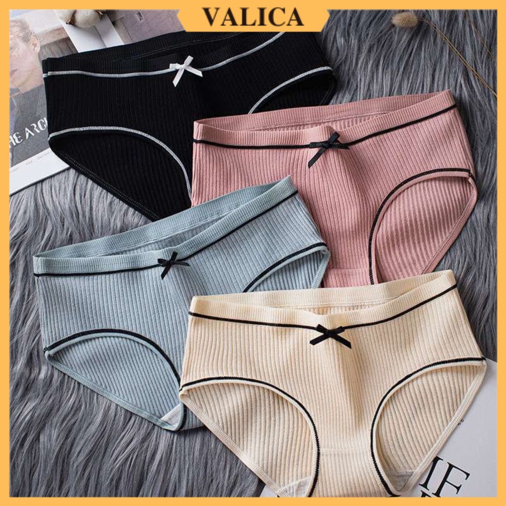 Quần Lót Nữ Cotton Kháng Khuẩn - Quần Lót Thun Co Dãn 4 Chiều Mặc Thoải Mái Valica L803