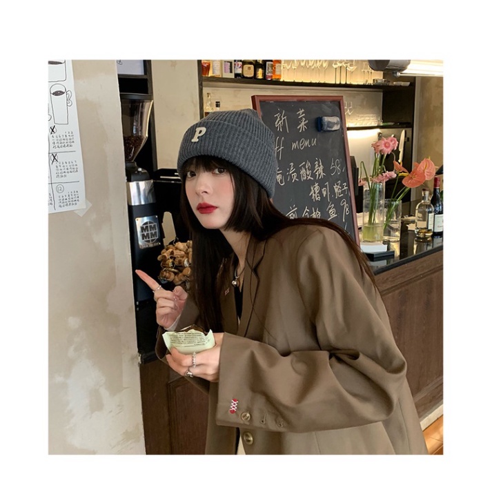 Mũ len nam nữ chữ P🍒FREESHIP🍒Nón len dệt kim giữ ấm thời trang Hàn Quốc