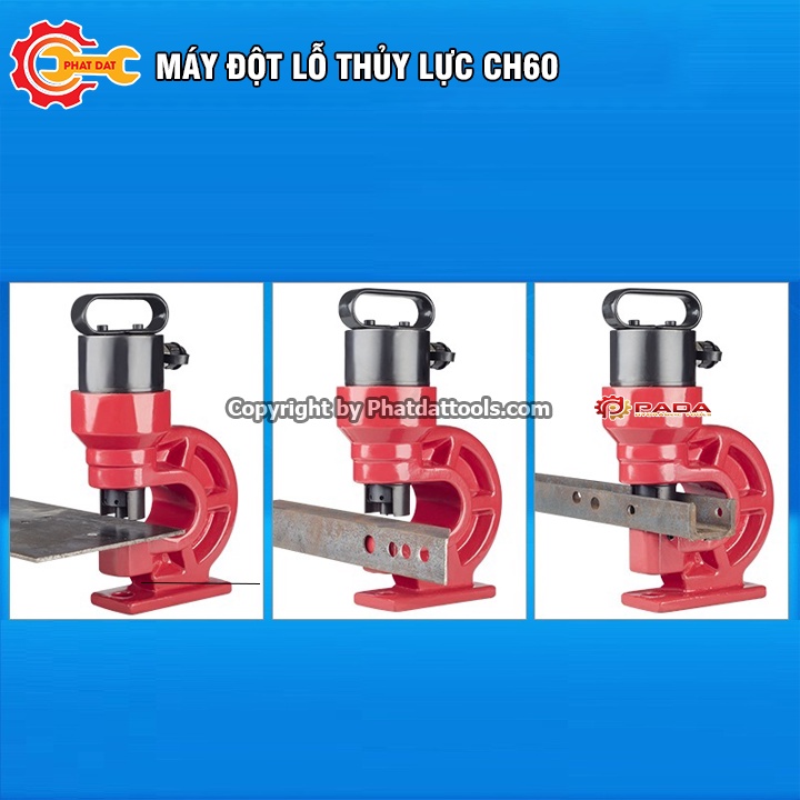Máy đột lỗ thủy lực CH60- Đầu đột - Đột dầy 10mm- Bảo hành 6 tháng