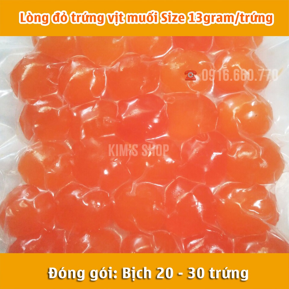 [VSATTP] Lòng đỏ trứng vịt muối size 13gr/trứng, 20-30 trứng/ bịch