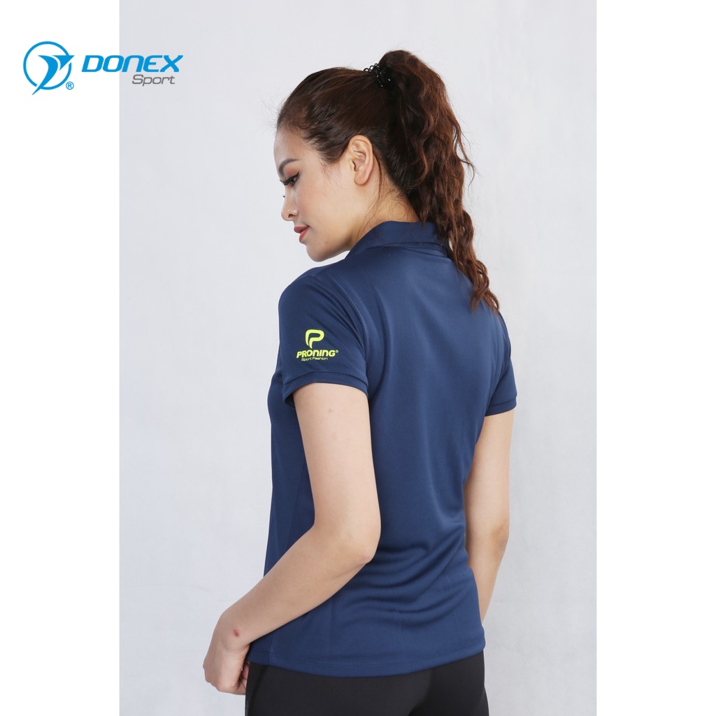 Áo Thể Thao Nữ Có Cổ DONEXPRO Form Regular-fit, Tôn Dáng Khỏe Khoắn, In Logo Phần Tay Áo AC-3348