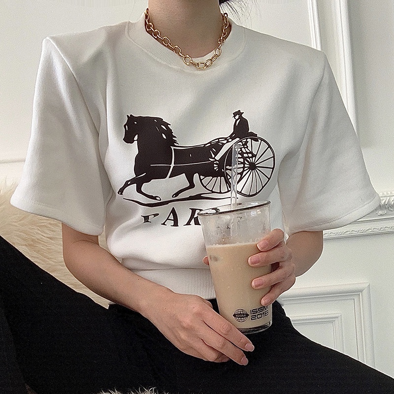 Áo Thun Nữ Cộc Tay Thun Bó Ôm Eo In Chữ PARIS Cá Tính Sang Chảnh Kiểu Pháp AO036