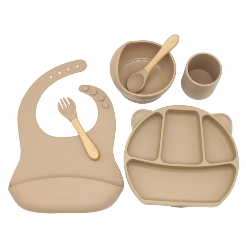 Set 6 Yếm Ăn Bằng Silicon Mềm Điều Chỉnh Được Dành Cho Bé Sơ Sinh