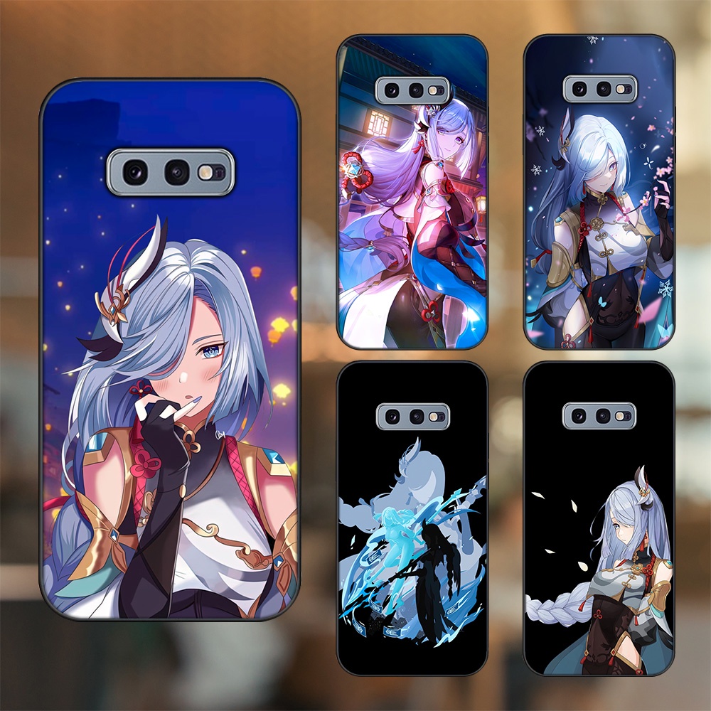 Ốp lưng Samsung S10e viền đen in hình Shenhe Genshin Impact