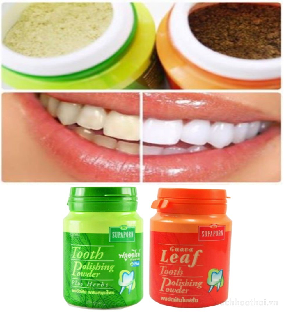 Hũ bột tẩy trắŉg răņg Supaporn Tooth Polishing Powder