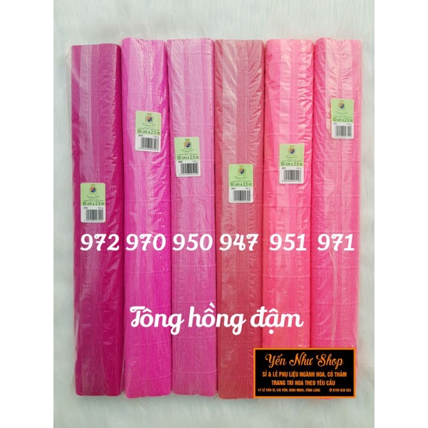 GIẤY NHÚN Ý DÀY 140gam - 1 cuộn 50cmx2.5 mét làm hoa giấy