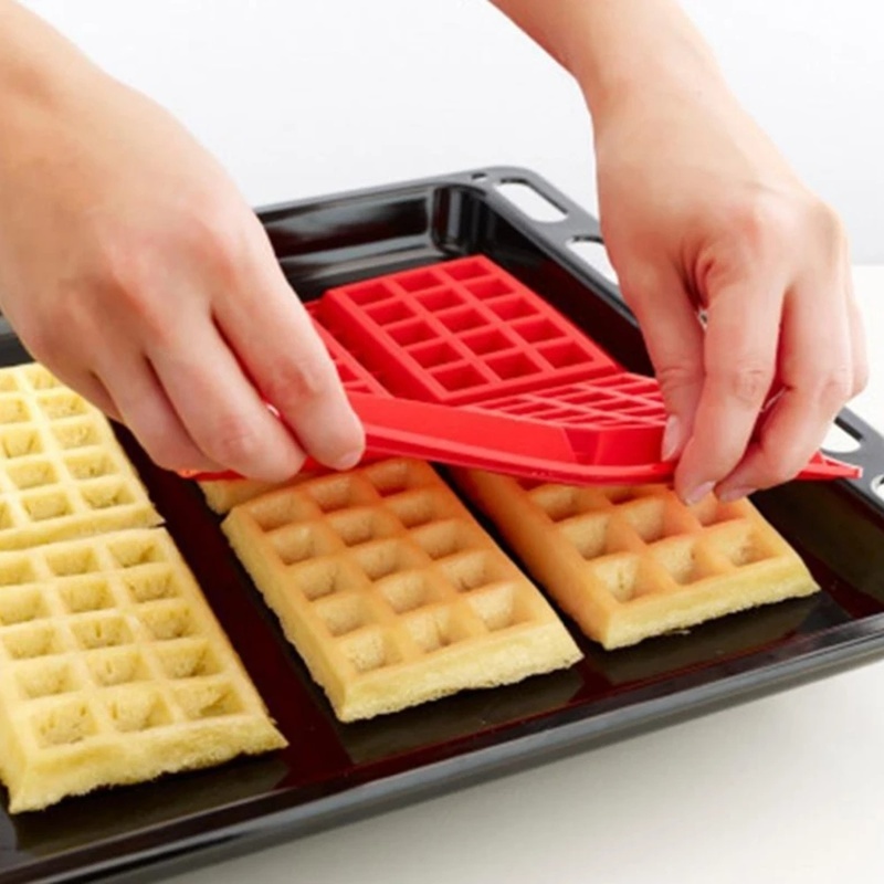 Khuôn Silicone Làm Bánh Waffle Hình Vuông Chống Dính Có Thể Tái Sử Dụng