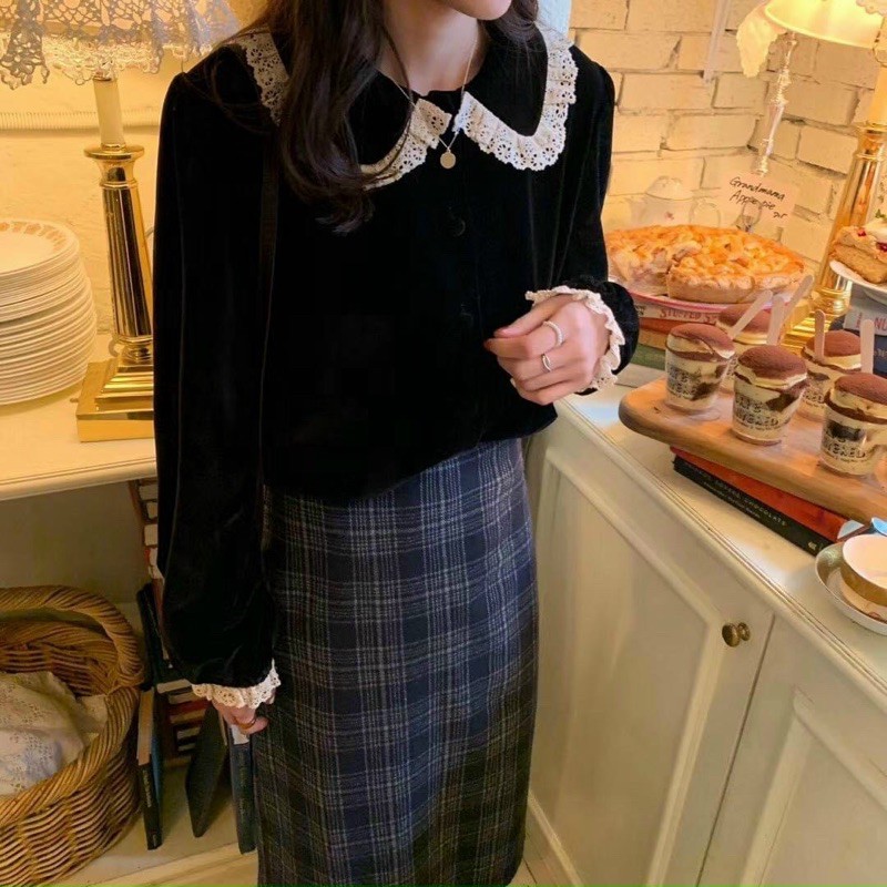 Áo nhun phối ren