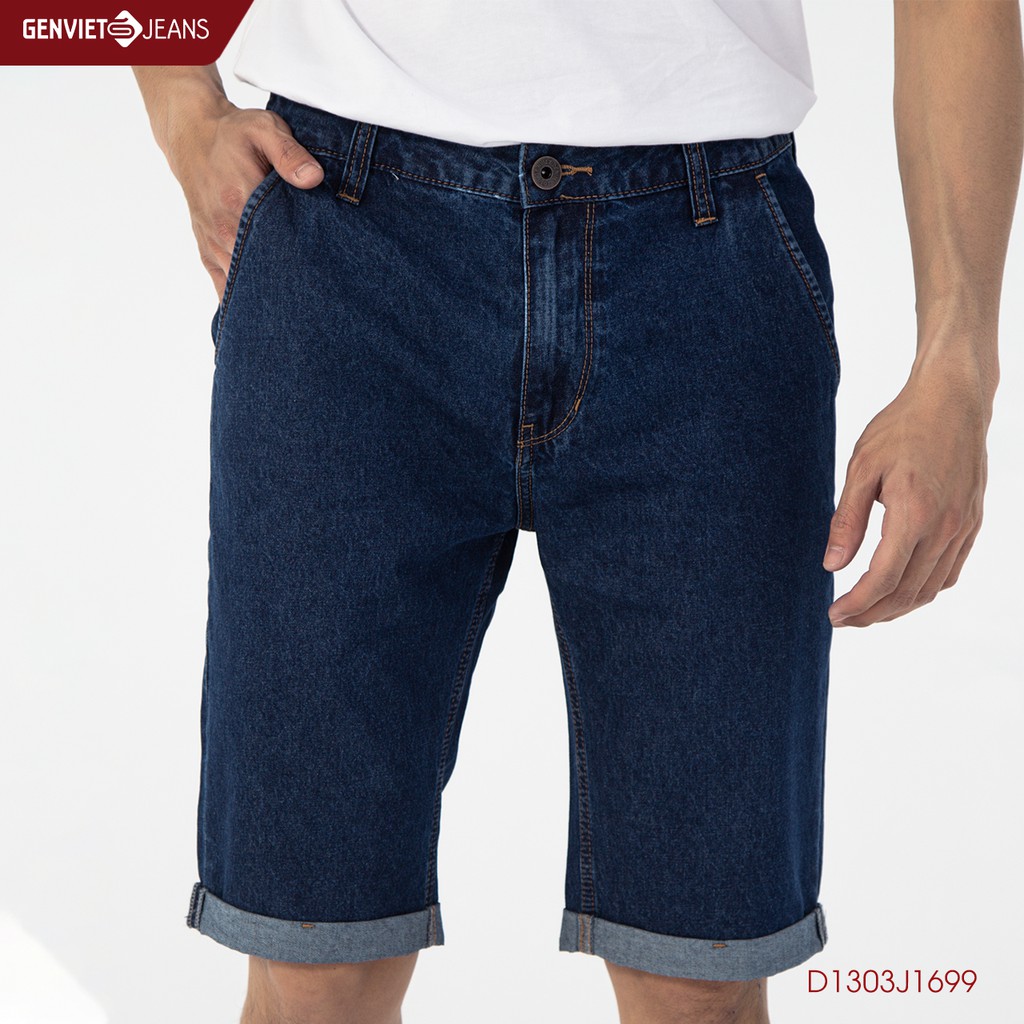 Quần ngố jeans nam col cơ bản D1303J1699 GENVIET