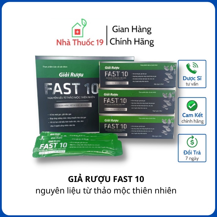 Giải rượu dạng nước FAST10 Giúp giải rượu nhanh chóng từ các thảo mộc thiên nhiên, Hỗ trợ giải độc gan chống say rượu