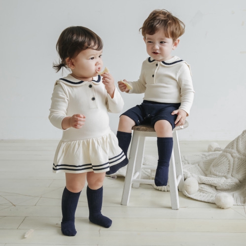 Áo liền quần tay dài mùa thu chất liệu cotton hợp thời trang cho bé