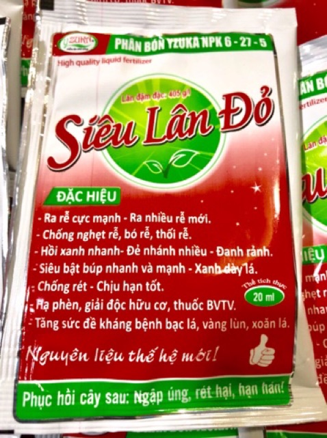 SET 5 GÓI PHÂN BÓN LÁ CAO CẤP SIÊU LÂN ĐỎ