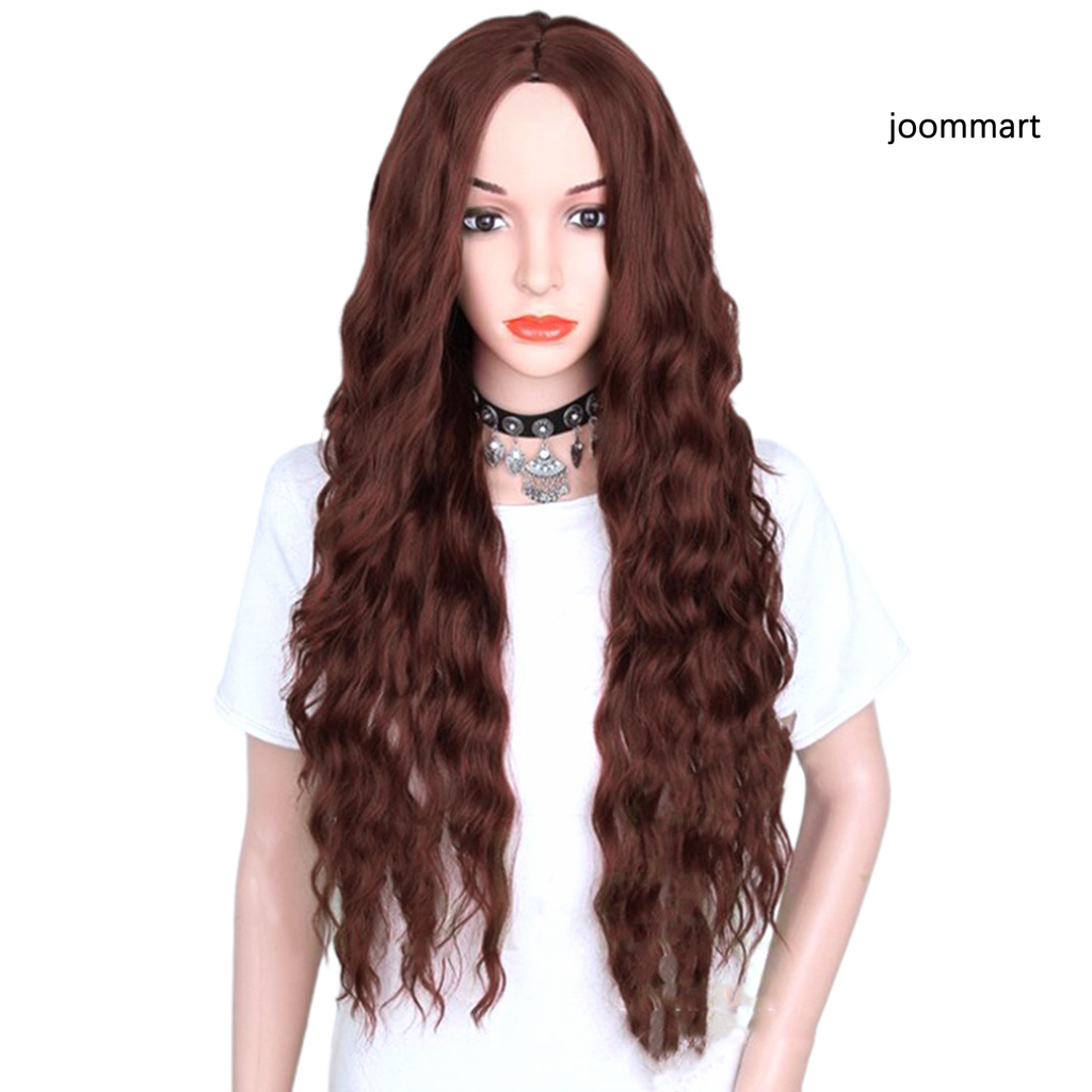 Tóc giả dài xoăn xù màu gradient sành điệu cho nữ