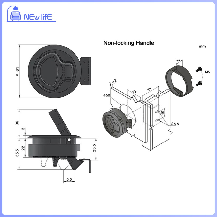 Chốt Nhựa Tròn 2 Inch 1 / 2 '' Cho Tàu Thuyền