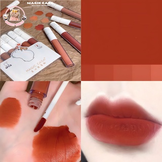 6 màu Love Bear Lip Glaze Matte Velvet Lipstick Lâu trôi Không phai Màu Son môi