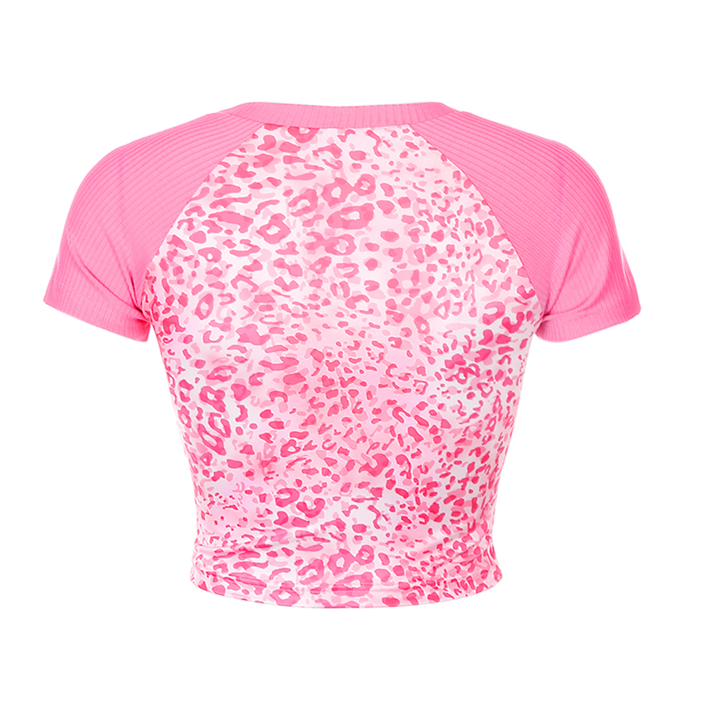 Áo Croptop Tay Ngắn Hoạ Tiết Da Báo Thời Trang Mùa Hè Dành Cho Phái Nữ