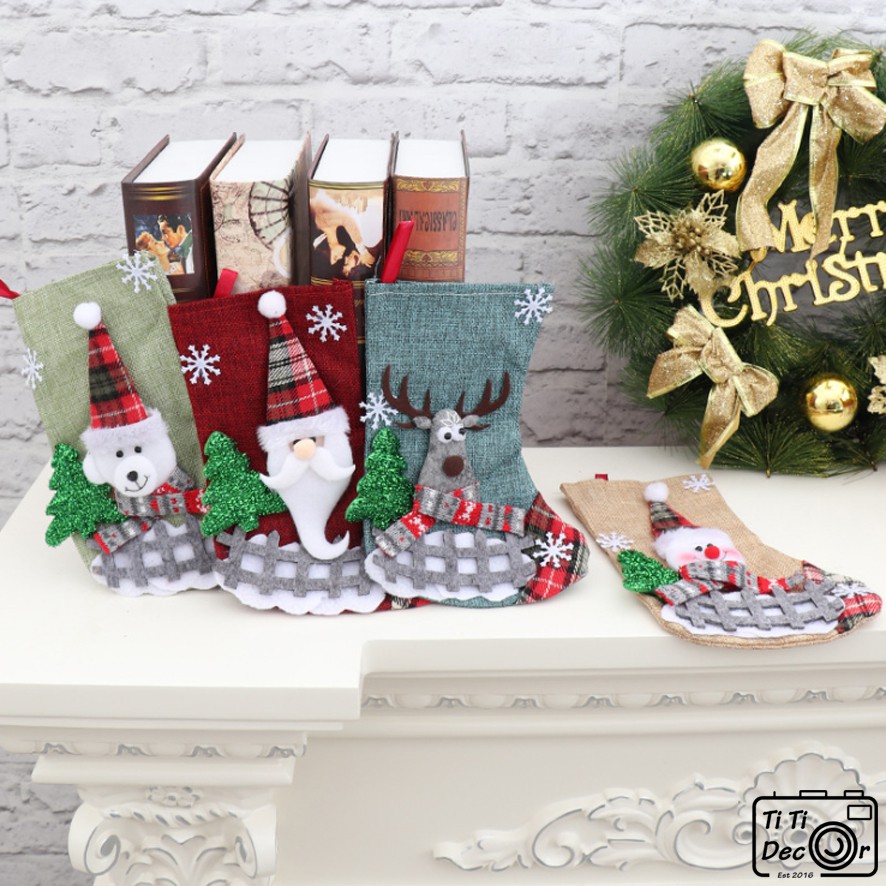 Vớ Noel trang trí nhà cửa, decor chụp ảnh, cửa hàng