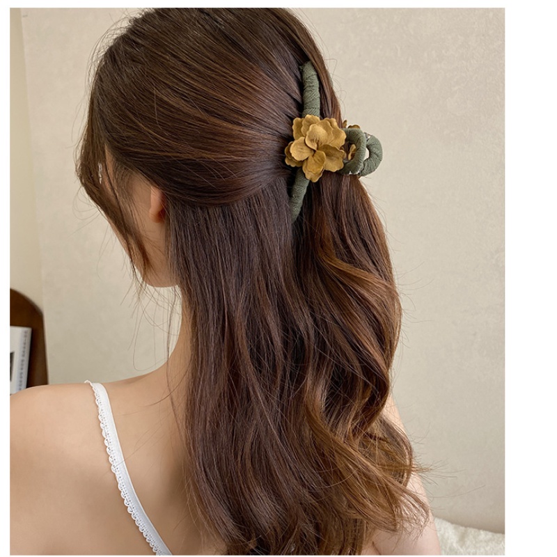 Kẹp Tóc Hình Hoa Màu Cà Phê Thời Trang Hàn Quốc Cho Nữ