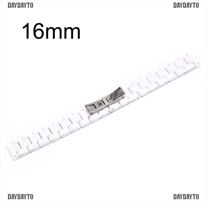 [DAYDAYTO] 1 pc White watch accessories ceramic watchband 14mm 16mm 18mm