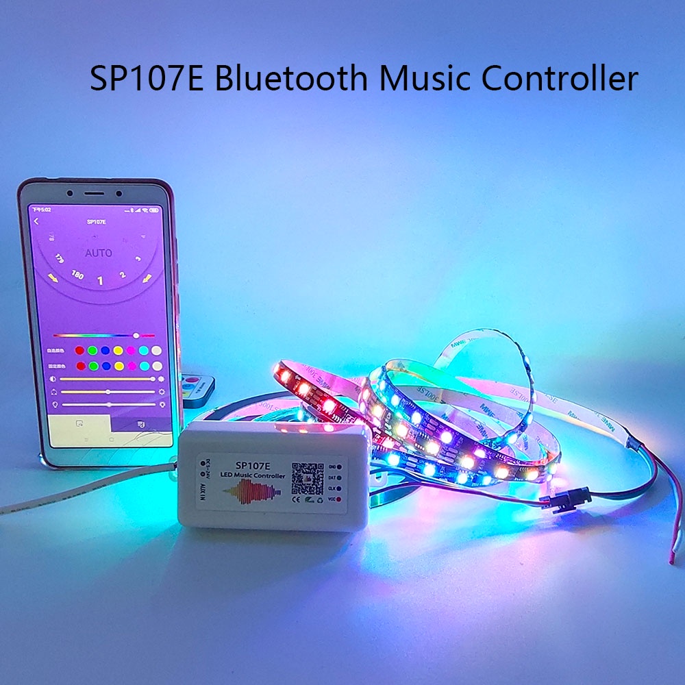 Bộ Điều Khiển Bluetooth Thông Minh Sp107e Cho Đèn LED WS2811 WS2812B WS2813 SK6812 WS2801 RGB