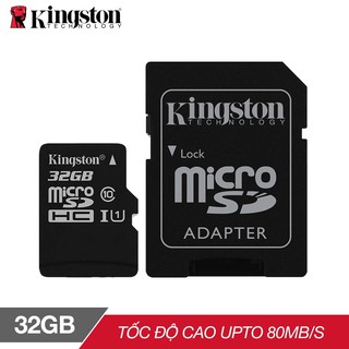 Thẻ Nhớ Micro SDHC Kingston 32GB Class 10 Kèm Adapter