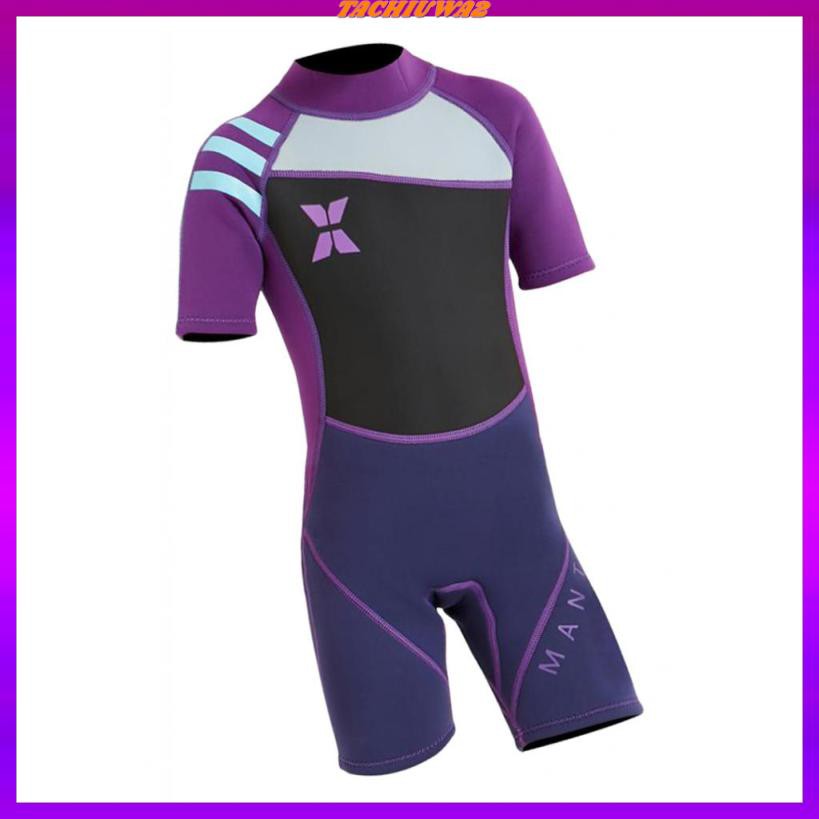 Bộ Đồ Bơi Lặn 2.5mm Tay Ngắn Bằng Cao Su Tổng Hợp Giữ Nhiệt Cho Bé Trai / Gái Tachiuwa2