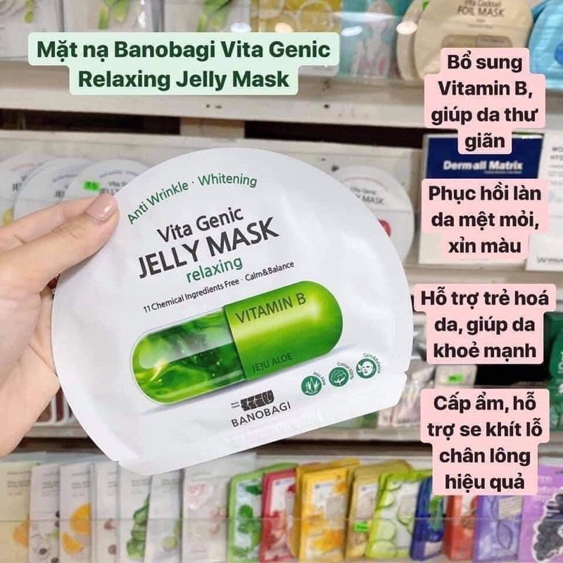 [ Hộp 10 miếng ] Mặt Nạ Giấy Banobagi Vita Genic Jelly Mask Hàn Quốc Mẫu Mới 2020