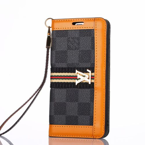 Flip Wallet Leather Stand  LV  Case For Apple iphone 11 12  6 7 8  PRO Plus MAX Mini SE X XS XR  Cover Luxury Brand with Logo casing Hand Strap