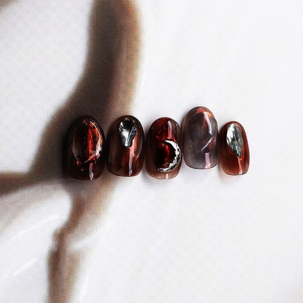 [Hàng mới về] Set 100 phụ kiện trang trí móng tay hình trăng khuyết màu hồng kiểu Nhật Bản