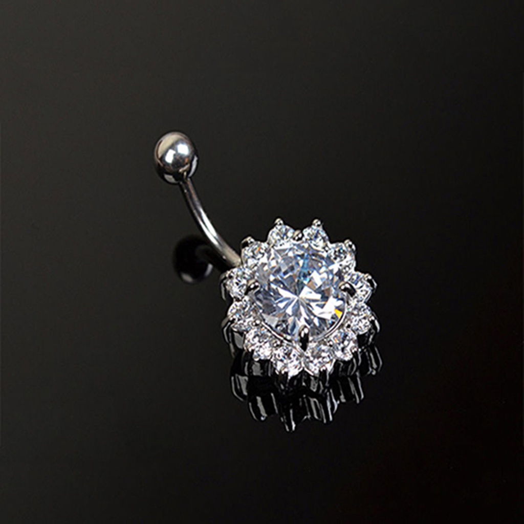 Một chiếc khuyên rốn hình hoa đính đá thời trang cho nữ