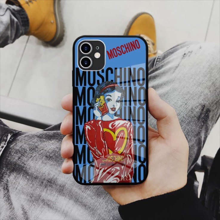 Ốp kính cường lực hình logo Moschino Đặc Biệt riêng mình Iphone OK-JC20210093