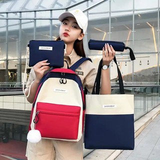 Set balo, túi 4 món - PHỐI 3 MÀU CB5