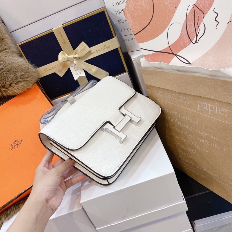 TÚI ĐEO CHÉO HM KELLY SIZE 18 23 TAG VÀNG KHOÁ CHỮ H FULLBOX