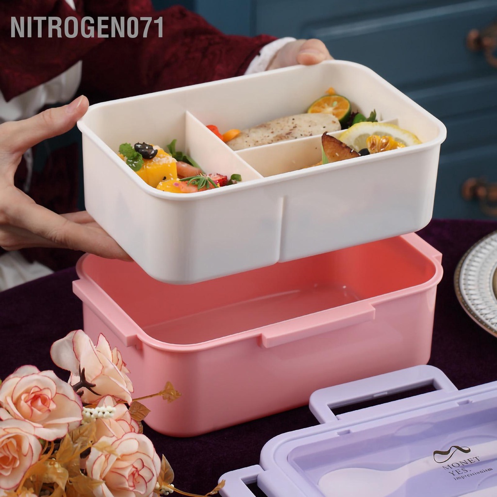 Hộp cơm Bằng PP Cấp Thực Phẩm Sức Chứa Lớn Thiết Kế Chia Ngăn Tiện Dụng Cho Học Sinh