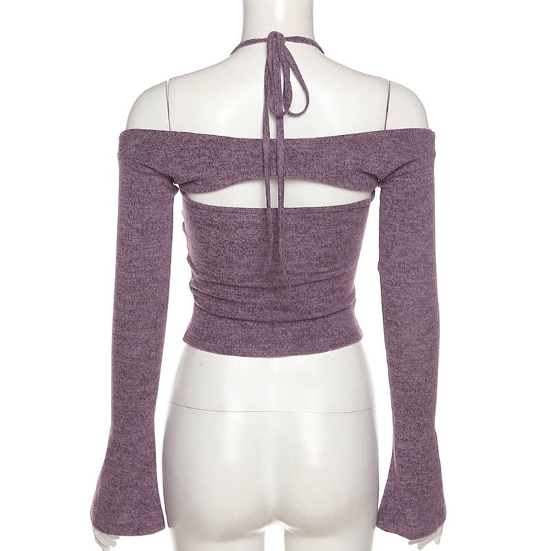 Áo Tank Top Tay Dài Thiết Kế Hở Lưng Quyến Rũ Cho Phái Nữ