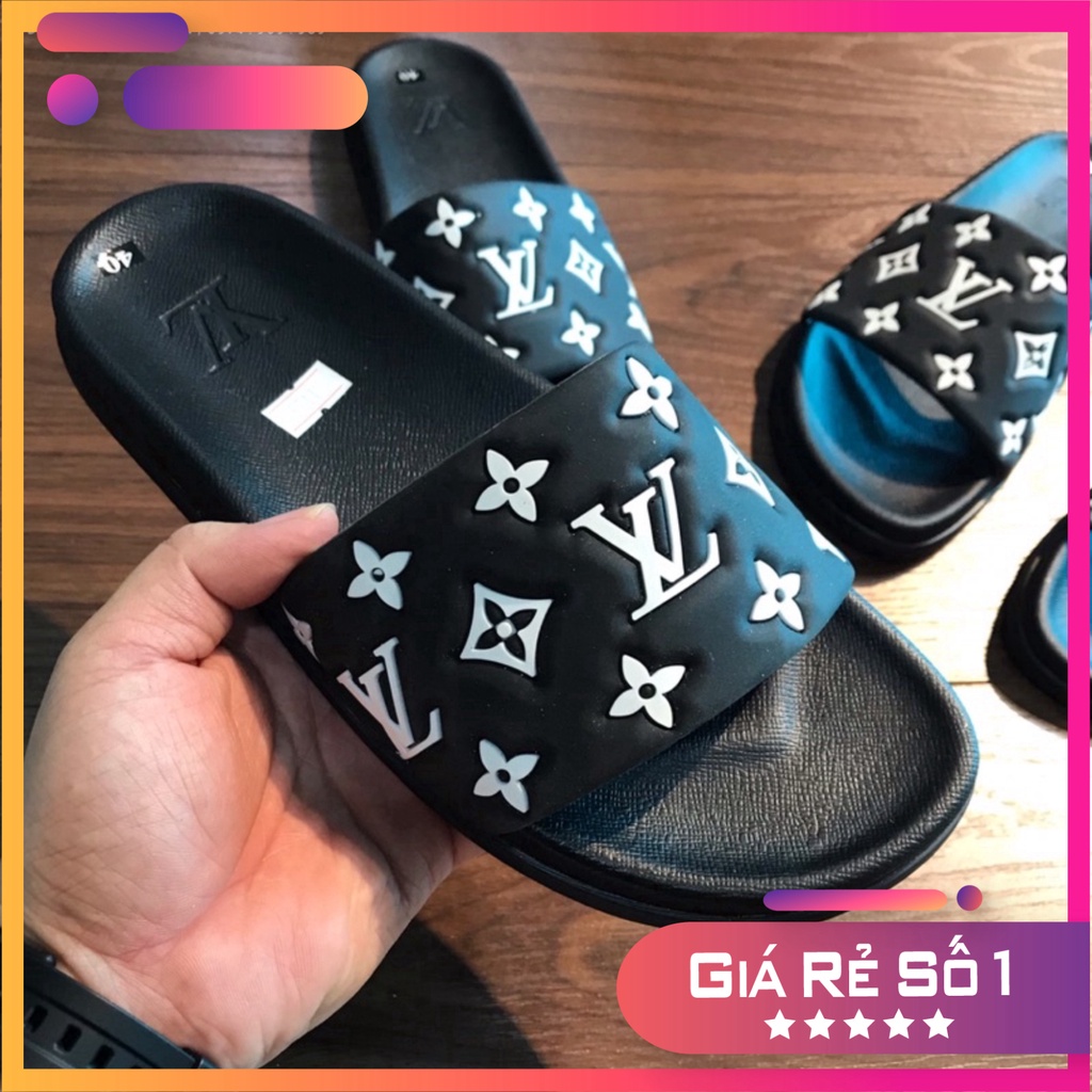 DÉP QUAI NGANG LV VÂN HOA TRẮNG - DÉP NAM EO VI QUAI HOA Rẻ Nhất Shopeee