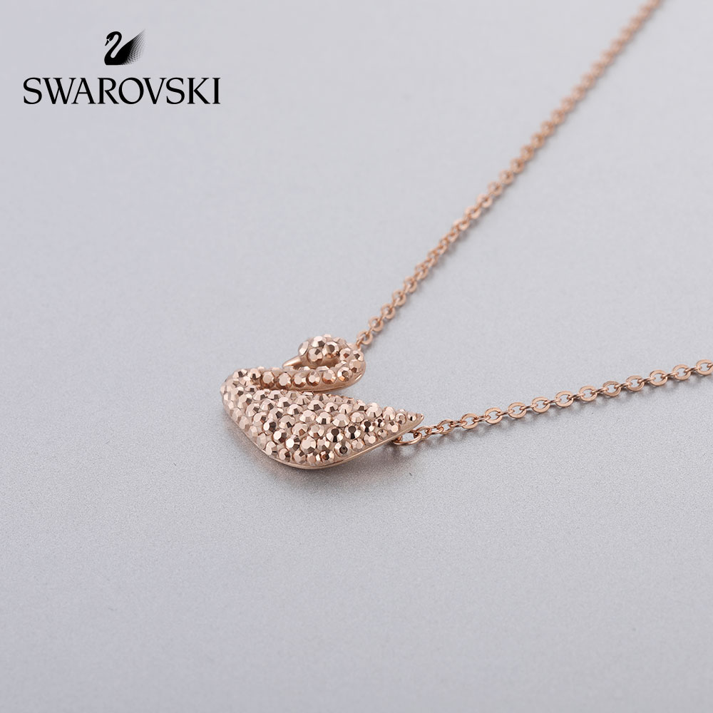 Vòng Cổ Swarovski Phối Mặt Biểu Tượng Thiên Nga Pha Lê Cổ Điển Cá Tính Thời Trang Cho Nữ