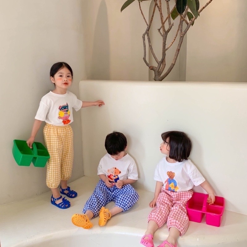 Quần Boom Chống Muỗi Phong Cách Hàn Quốc Hoạt Tiết Caro Chất Thô O.P Kids