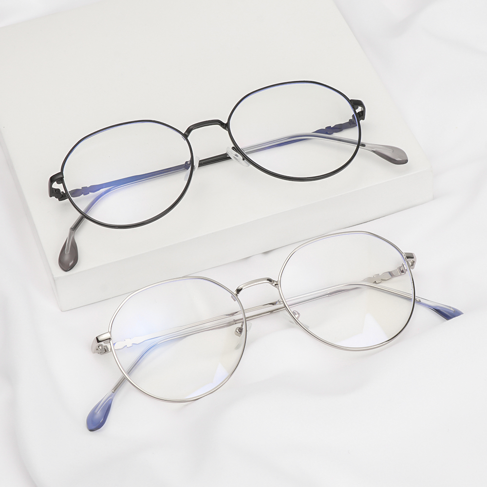 Mắt Kính Gọng Kim Loại Tròn Chống Tia Uv Nhiều Màu Sắc