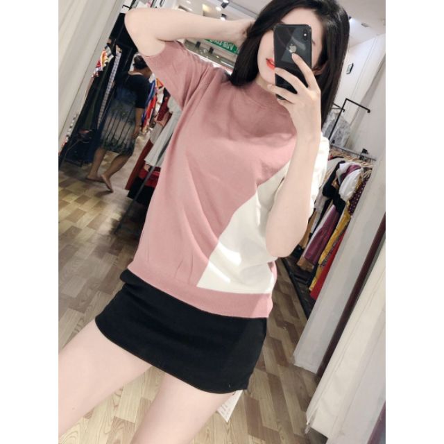 Áo len phối màu thời trang