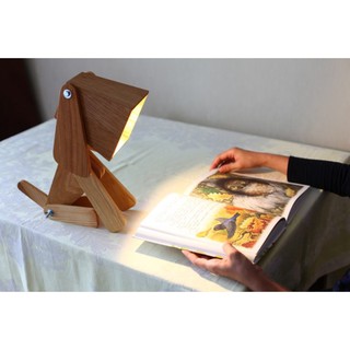 ĐÈN ĐỂ BÀN GỖ HANDMADE CHÚ CHÓ