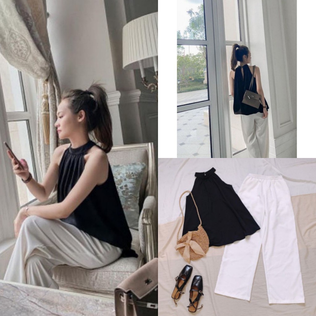 áo cổ yếm cách điệu xinh lung linh