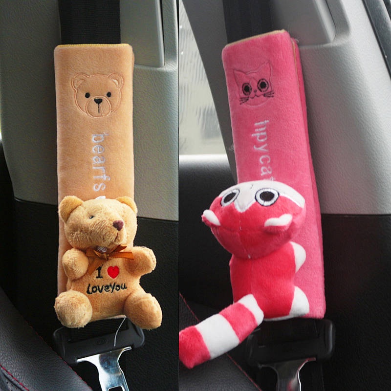 Vỏ bọc trang trí dây đai an toàn xe hơi kiểu dáng hoạt hình dễ thương cho nam và nữ