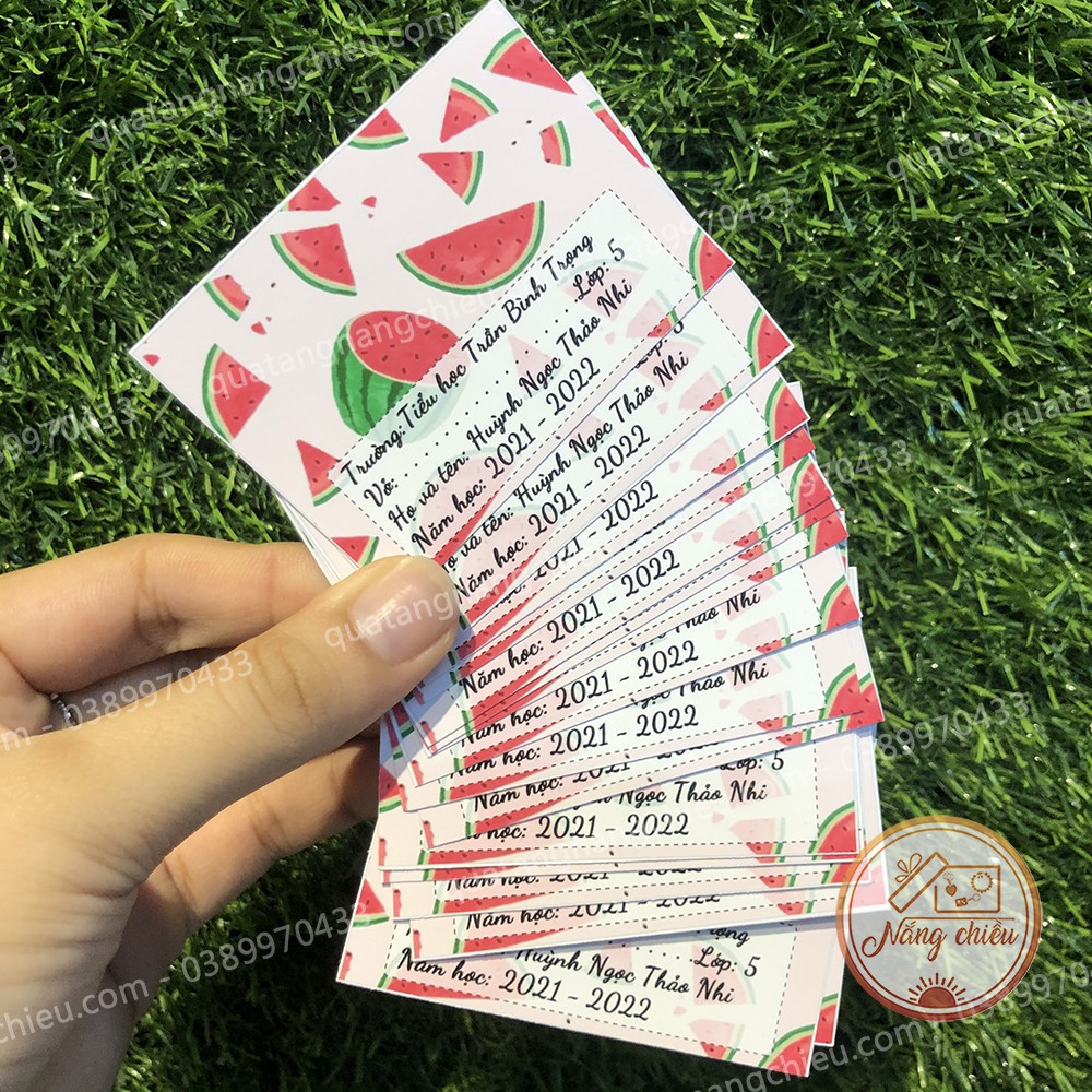 Dụng cụ học tập cho bé thiết kế theo yêu cầu - Nhãn vở in hình dưa hấu dễ thương
